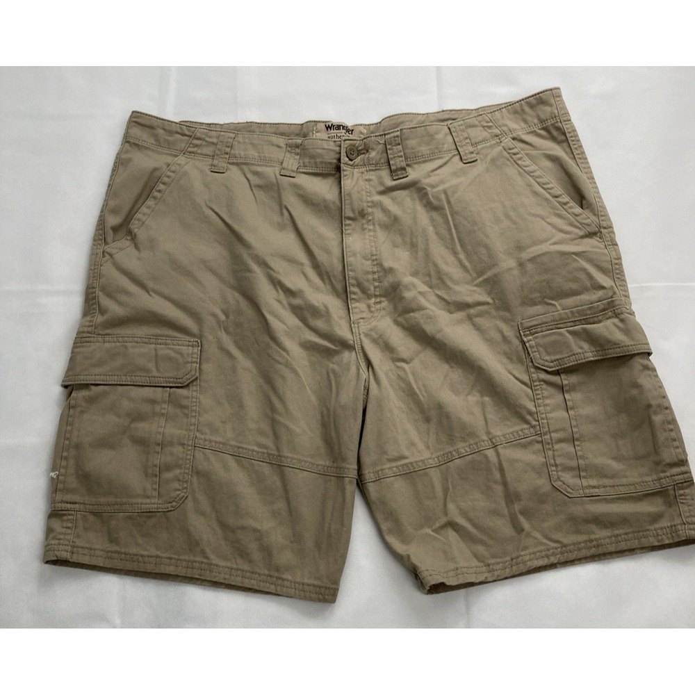 Wrangler Authentics Men Khaki Cargo Shorts Sz 46 9.5in Inseam 10ZM6ACGR Beige